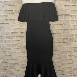 LulaRoe CiCi Dress Solid Black NWT Size Small